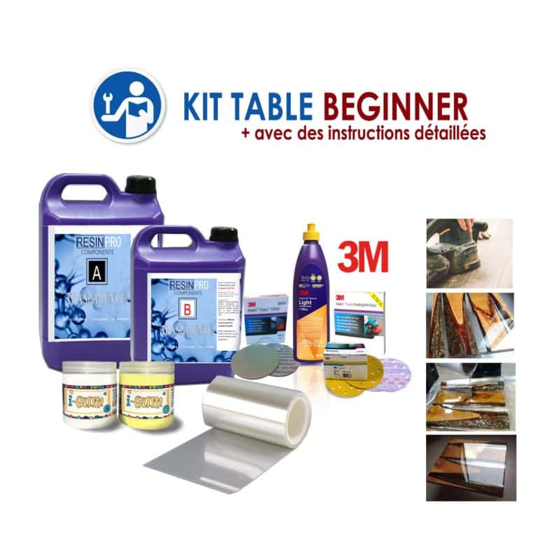 KIT COMPLET POUR TABLES EN BOIS ET RESINE 