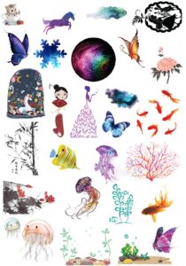 STICKERS pour bijoux en résine époxy et Résine UV