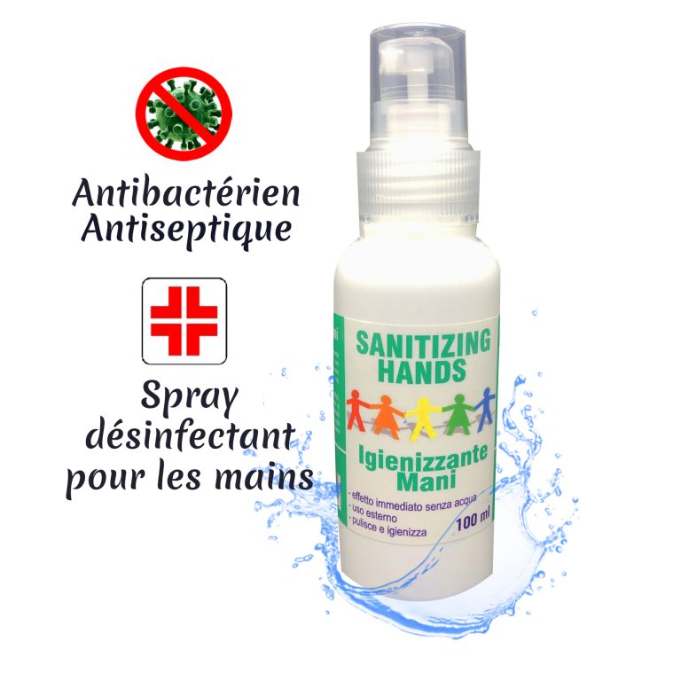 Spray nettoyant désinfectant à base d'alcool - 100ml
