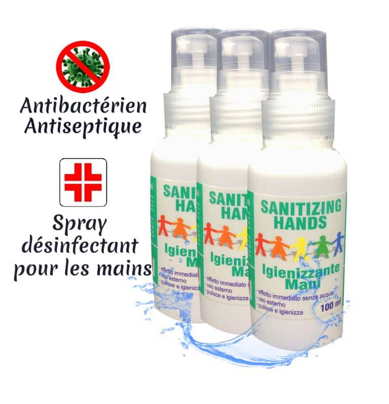 Spray nettoyant désinfectant à base d'alcool - 100ml - 3 pièces de 100 ml