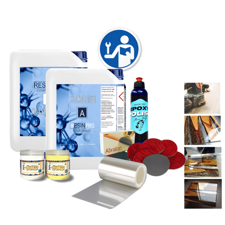 KIT COMPLET POUR TABLE EN BOIS ET RESINE TRANSPARENTE