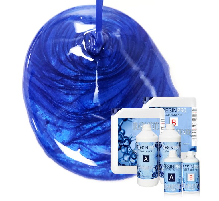 KIT RESINE EPOXY+ UN PIGMENT METALLIQUE SAHARA BLEU FONCÉ 10 GR