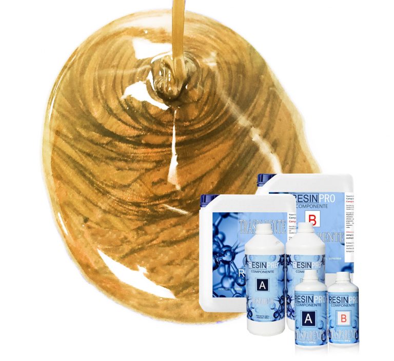 KIT RESINE EPOXY+ UN PIGMENT METALLIQUE SAHARA OR RICHE 10 GR