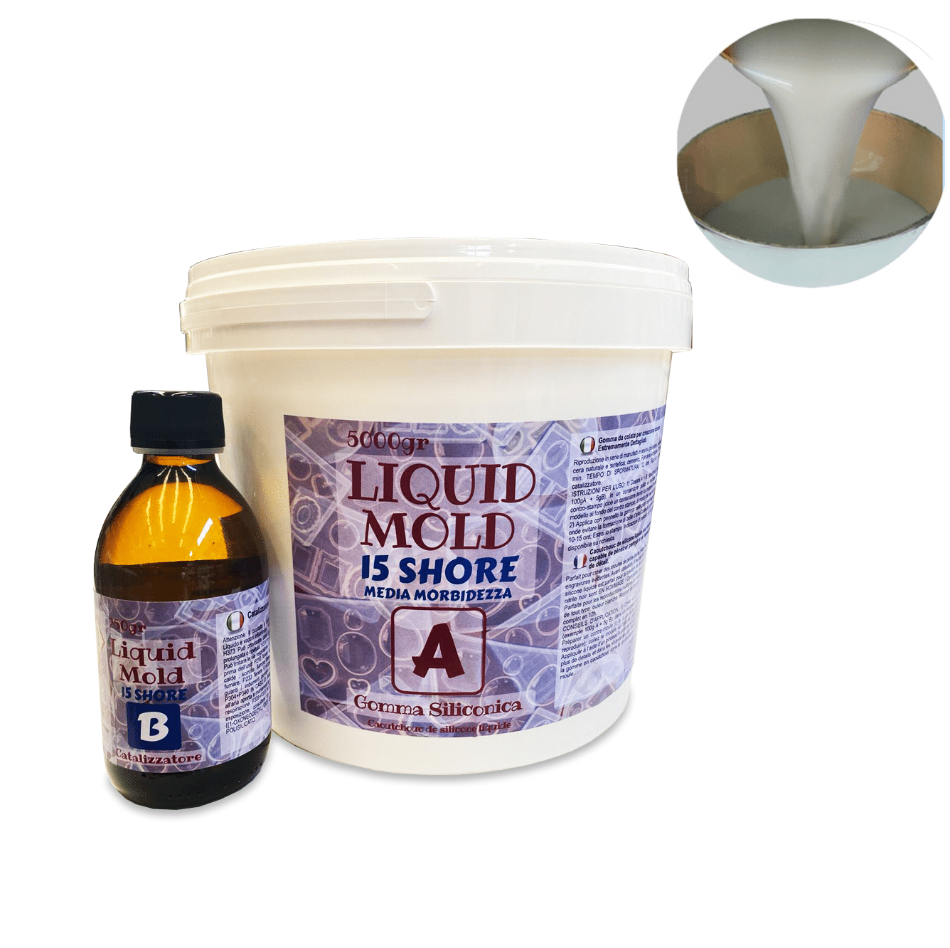 Liquid Mold- Caoutchouc Silicone (15 Shores) - Souple - Moules Détaillés Parfaits.
