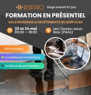 Formation SOLS EN RÉSINE & REVÊTEMENTS DE SURFACES – 23/24 Mai 2026 – Stage intensif d’1 jour (Paris)