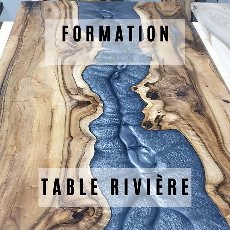 Table à manger résine d'époxy en bois fabrication 100% française