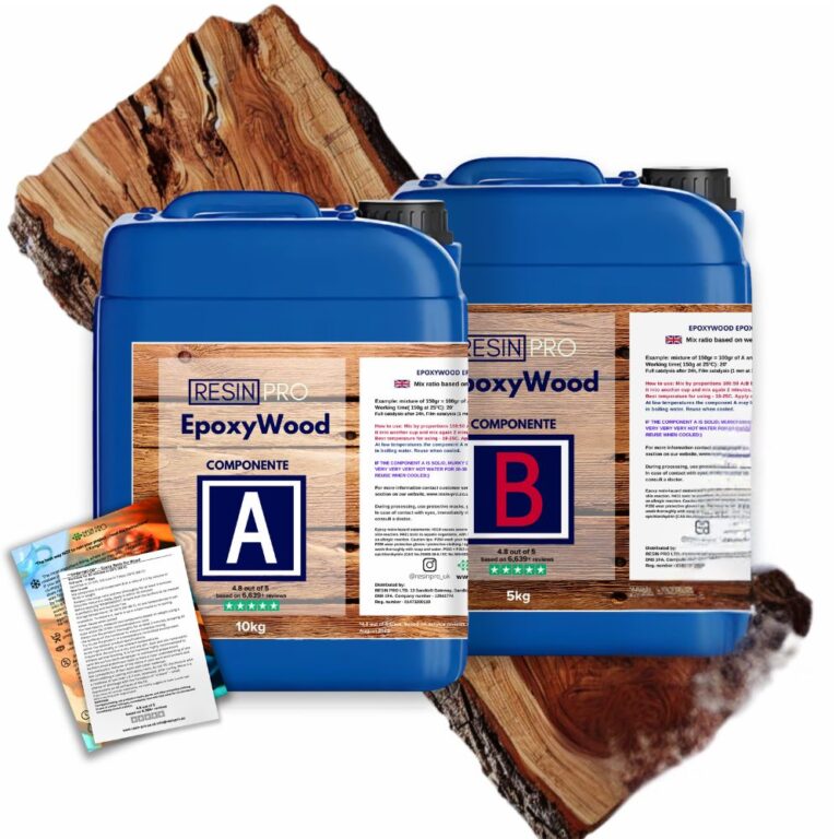 EPOXYWOOD Résine époxy pour bois - revêtement de protection, Restauration, Renforcement - 15 KG
