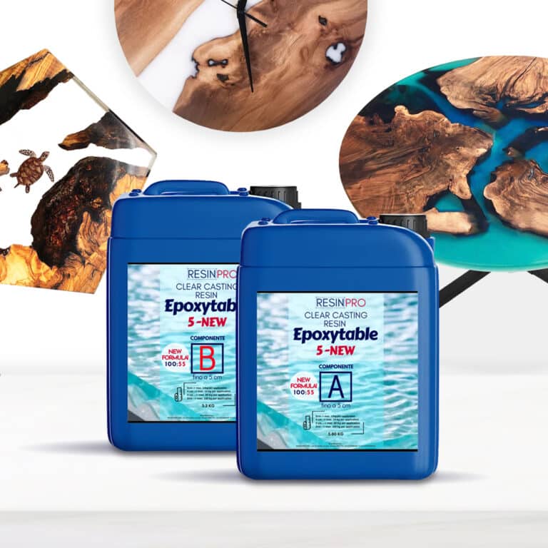 EPOXYTABLE 5-FIVE Résine Epoxy pour Tables - Coulées parfaites jusqu'à 5 cm