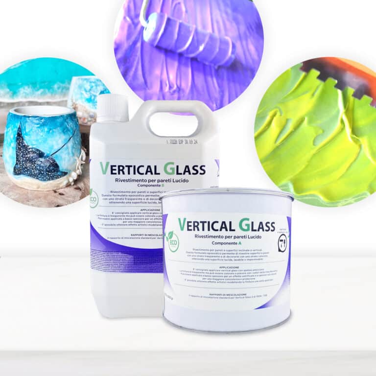 VERTICAL GLASS Revêtement pour Murs et Surfaces - Rénove, Protège et Décore en Une Seule Application !  3,4 kg