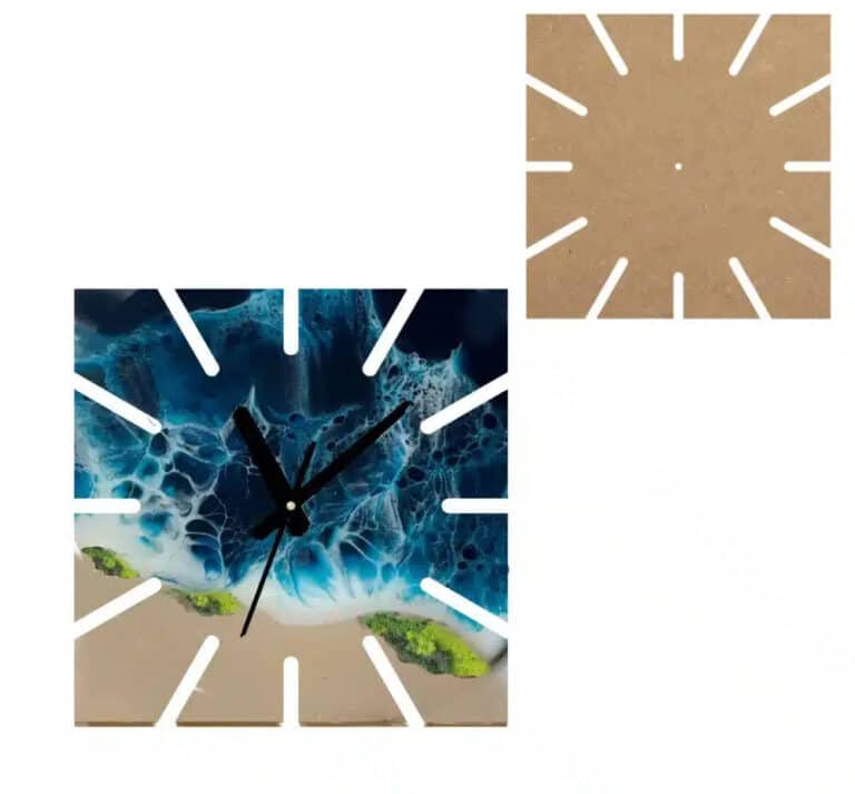 Planche en bois (mdf) pour horloge murale personnalisée 40x40cm