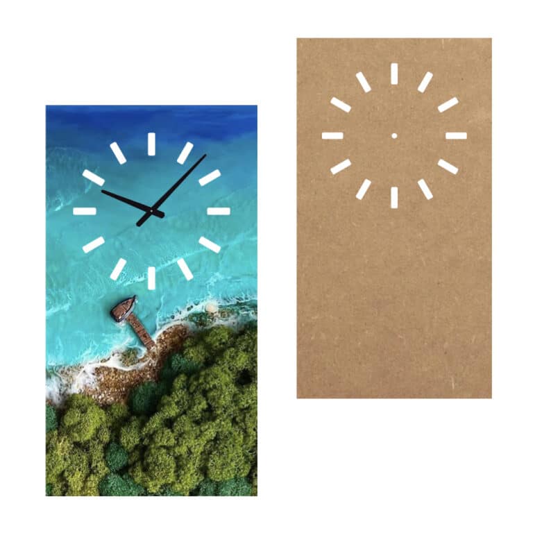 Planche en bois (MDF) pour horloge murale rectangulaire en résine 50х28cm
