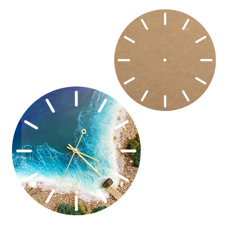 D.40cm Planche ronde en bois MDF pour Horloge Murale en Résine