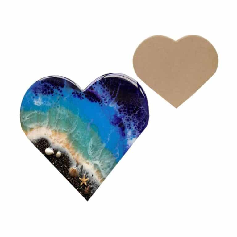 Support en bois (mdf) en forme de cœur + UNE PLANCHE EN CADEAU