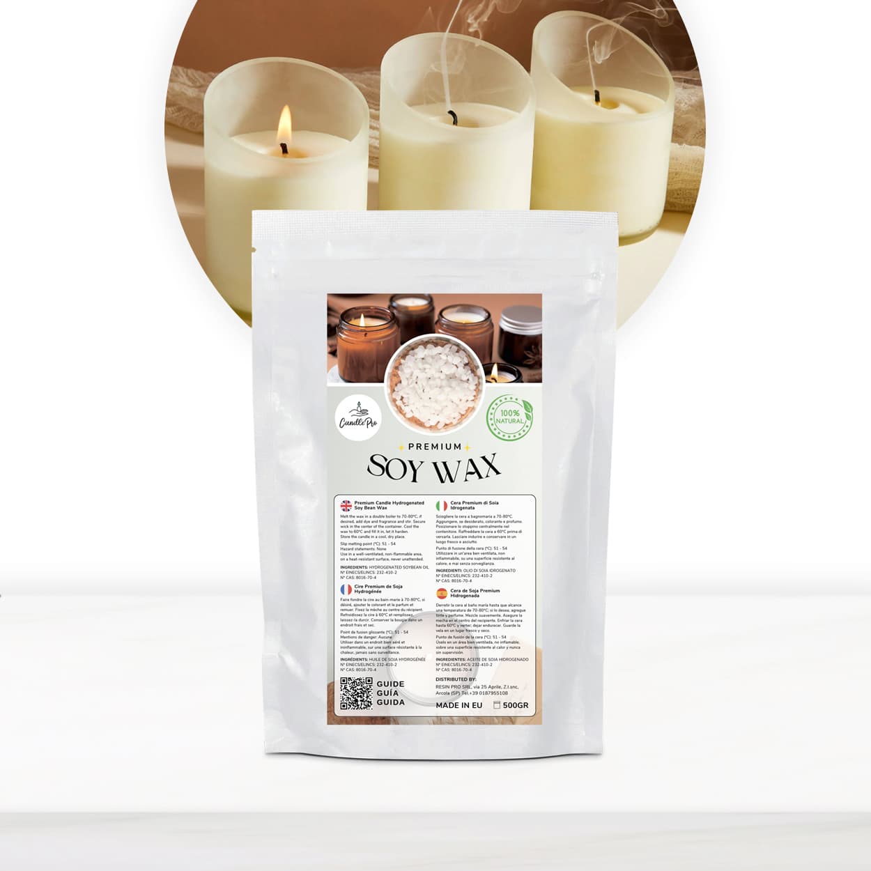 Cire Bougie 1kg CoolCrafts Cire De Soja Pour Bougie Cires Naturelle Flocons De