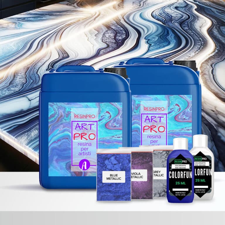 Kit Effet Granit Azul Bahia Plan de cuisine/plan de travail en résine époxy - Petit (comptoir de salle de bain) - kit de 2,49 kg (1,66 + 0,83)