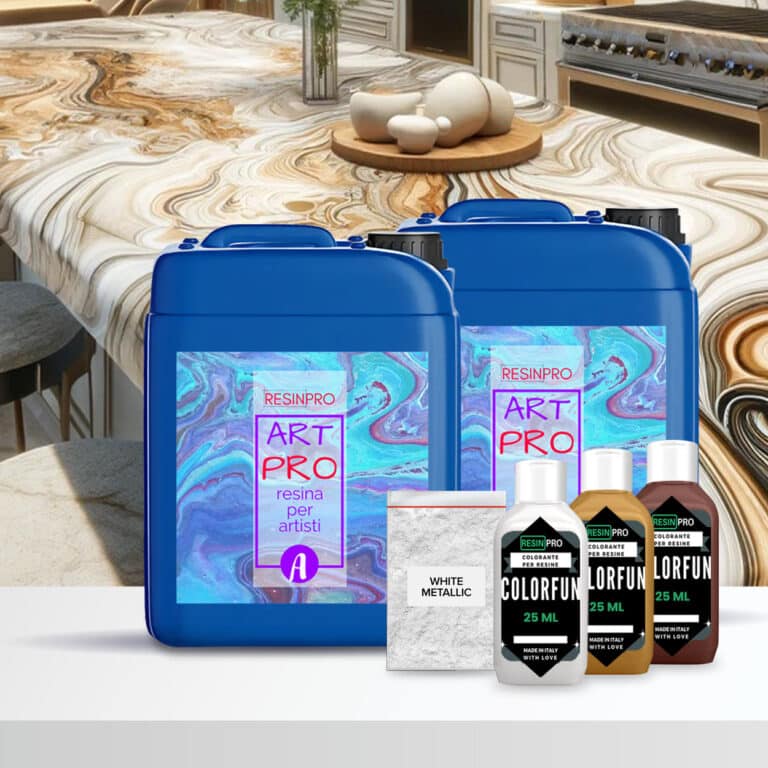 Kit Effet Ambre Onyx avec résine époxy - Petit (comptoir de salle de bain) - kit de 2,49 kg (1,66 + 0,83)