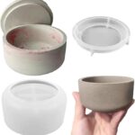 Moule en Silicone pour Pot avec Couvercle pour Résine Époxy et Résine Acrylique
