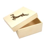 Boîte découpe laser Bois - Origami renne 11,3 x 11,3 x 5 cm