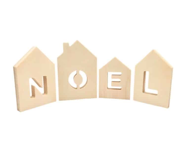 Maison Noël à poser Bois - 4 pièces
