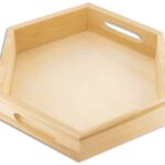 Plateau hexagonal en bois avec anses
