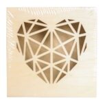 Boîte découpe laser Bois - Origami cœur 11,3 x 11,3 x 5 cm