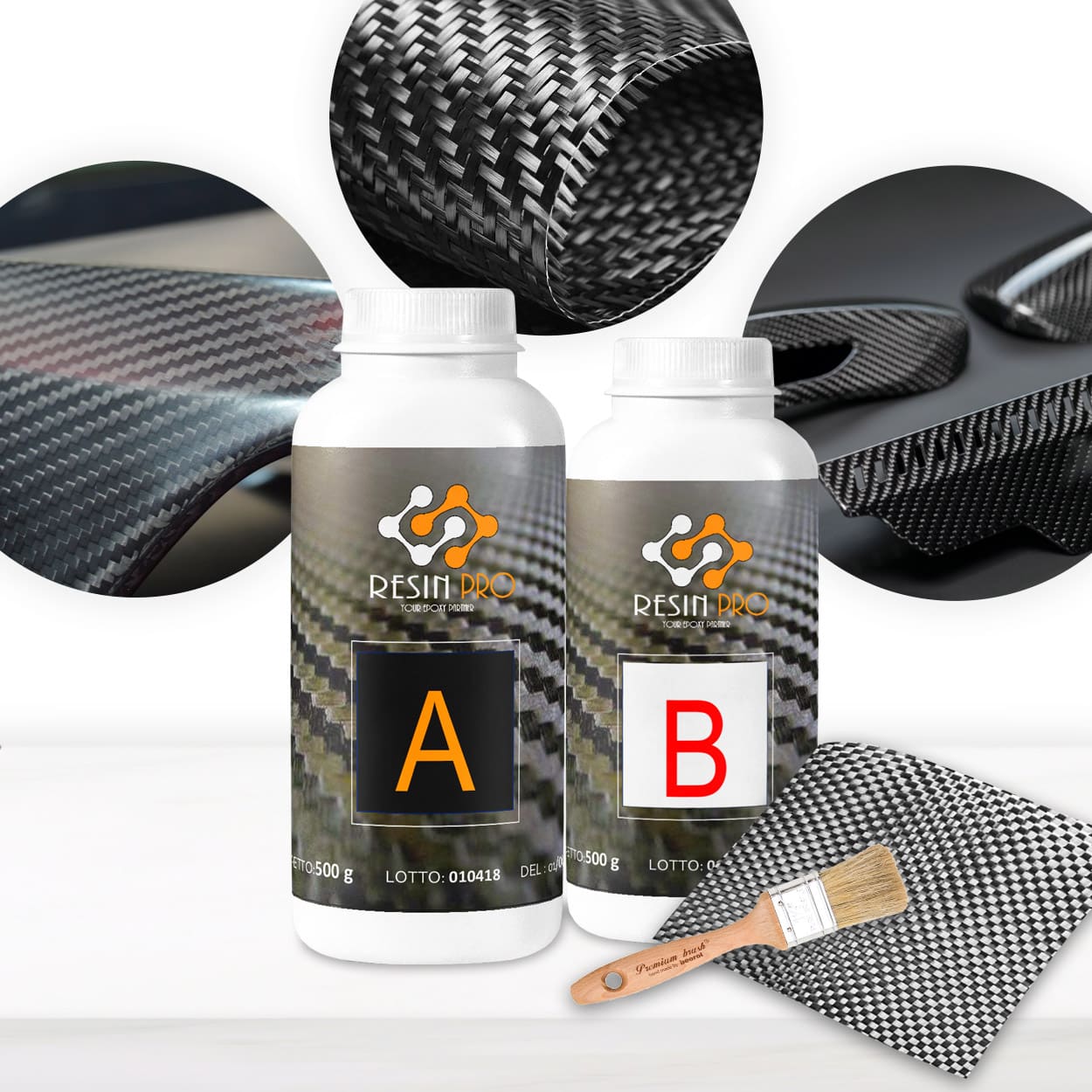 KIT COMPLET DE REPARATION + FIBRE DE CARBONE TWILL 200gr/m² - Rapide, Simple et Durable !