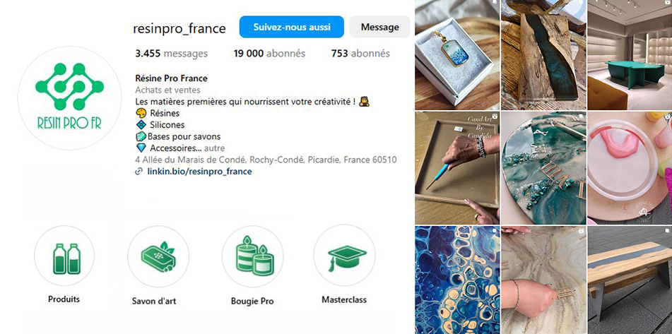 Suivez-nous sur Instagram @resinpro_France