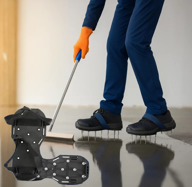 Chaussures à pointes métalliques pour sols résine époxy – Outil professionnel