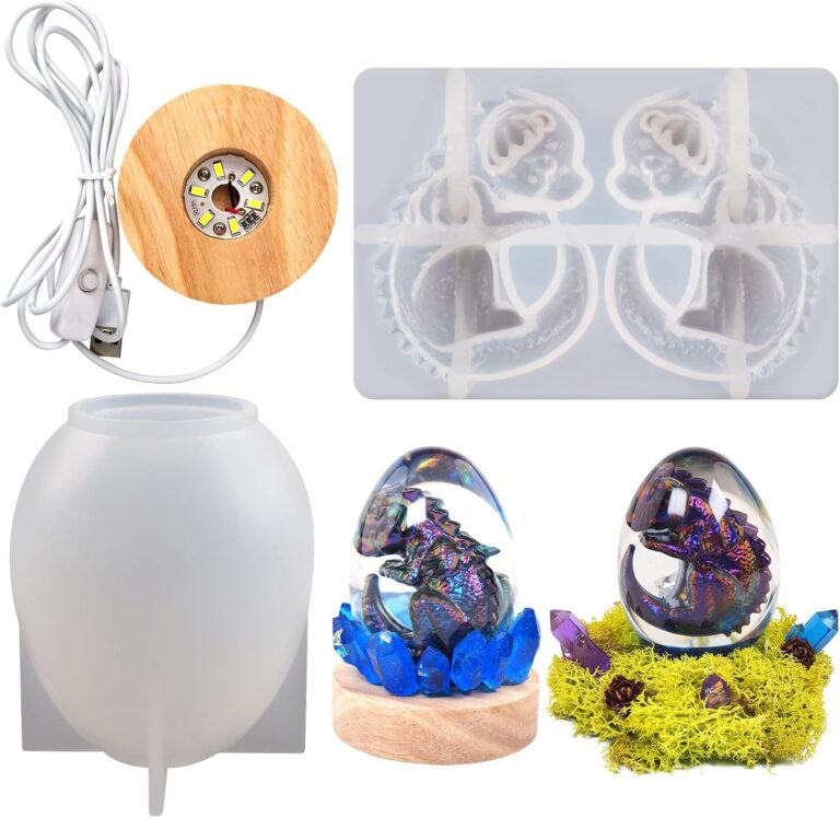 Kit créatif DIY “Œuf de dragon” avec moules en silicone et socle lumineux