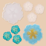 Set Moules "Fleurs" - Plateau + 3 dessous de verre en silicone