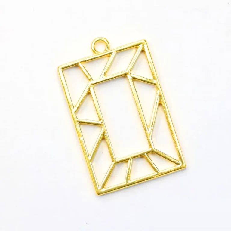 Supports pendentifs ajourés en métal doré – Lot de 5 - Rectangle