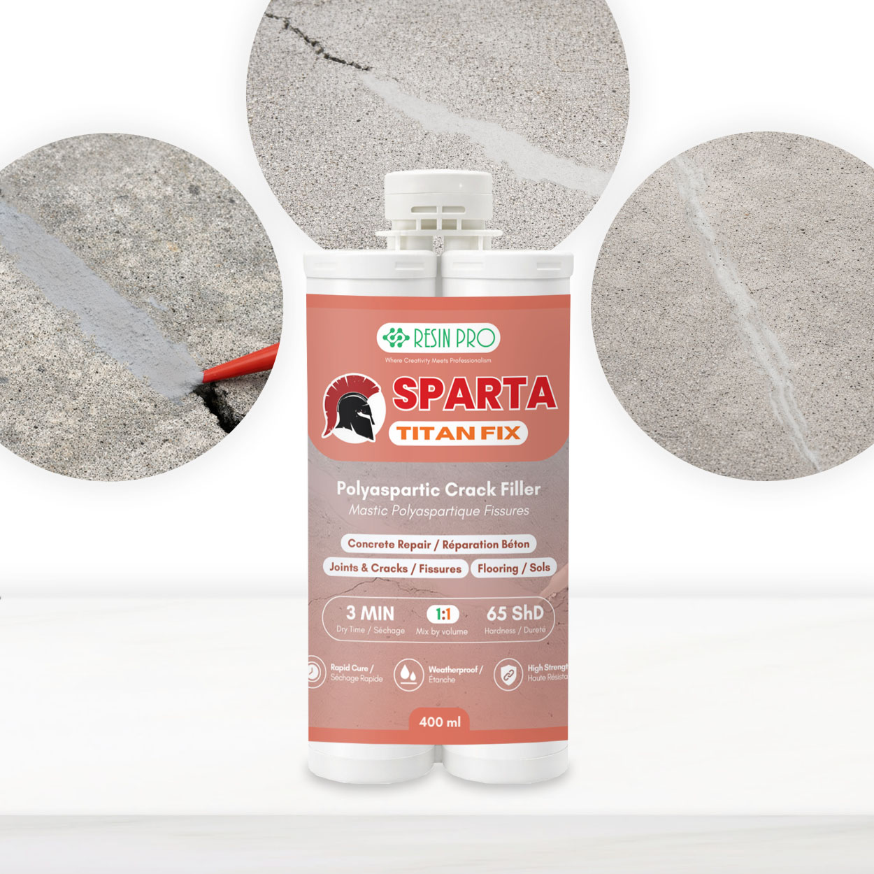 TITANFIX Mastic Polyaspartique de Réparation pour Fissures de Béton