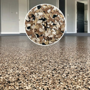 Paillettes Décoratives - La touche artistique pour vos sols - Marron - Blanc - Noir (SP001), 10 kg (50 m2)