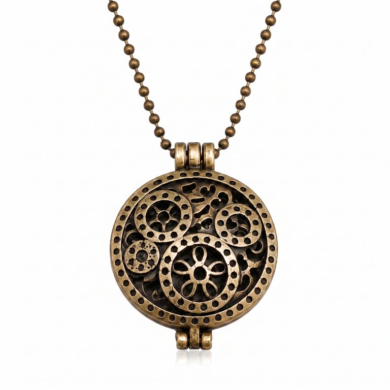 Médaillon diffuseur d’huiles essentielles – Style vintage rétro - 1 - MÉDAILLON STEAMPUNK